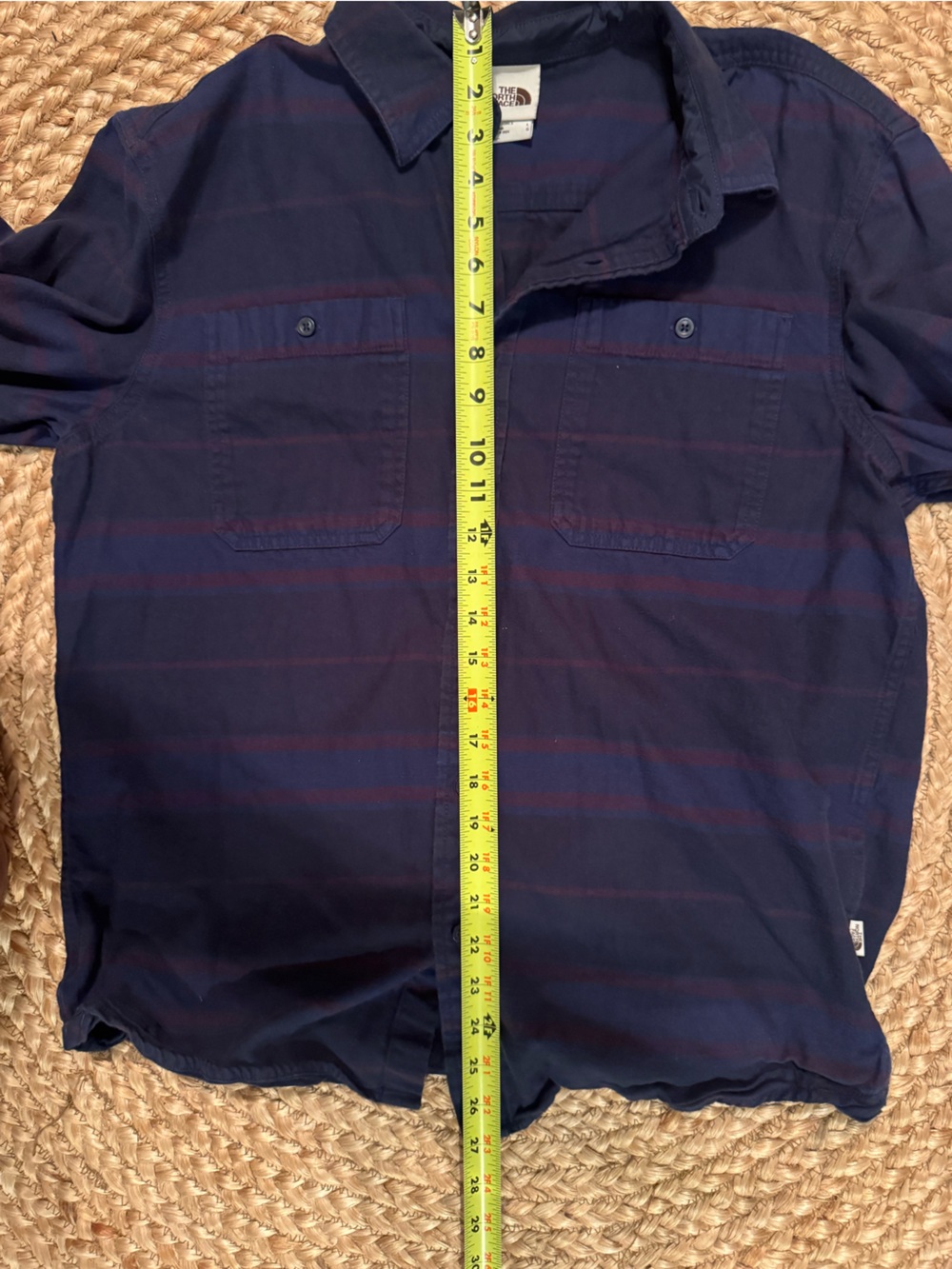 The North Face Navy Shirt with Subtle Red Stripe - Picture 7 of 7